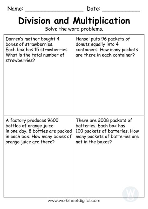 Word Problems: Mixed Multiplication and Division Word Problems.